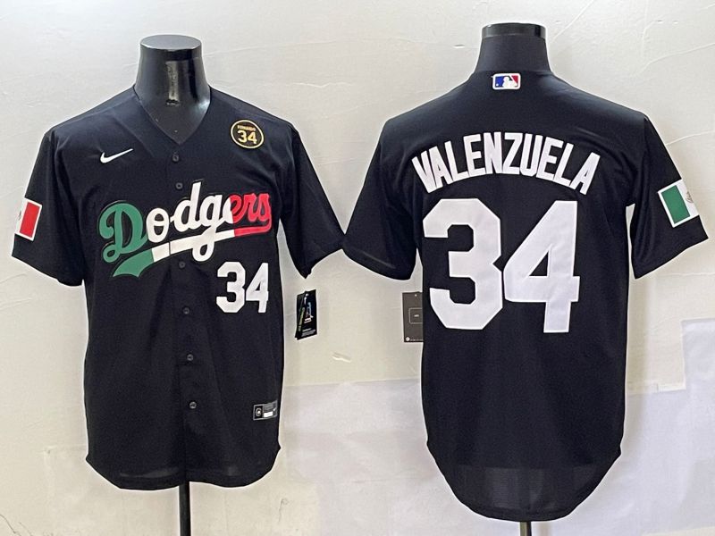 Men Los Angeles Dodgers #34 Valenzuela Black Mexico Game Nike 2025 MLB Jersey style 9->los angeles dodgers->MLB Jersey